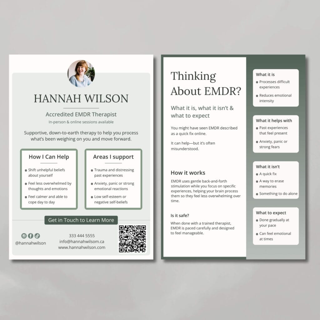 EMDR and practice information marketing template